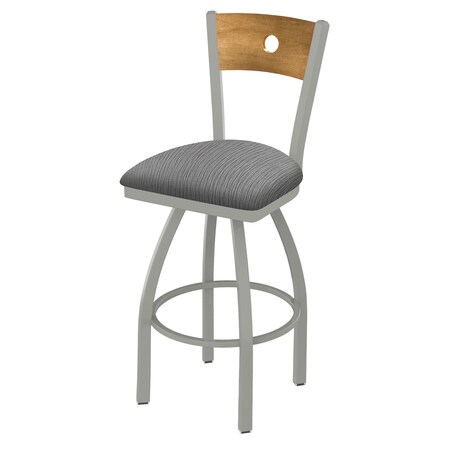 Holland Bar Stool Co 25" Swivel Counter Stool, Nickel Finish, Med Back, Graph Seat 83025ANMedMplB020
